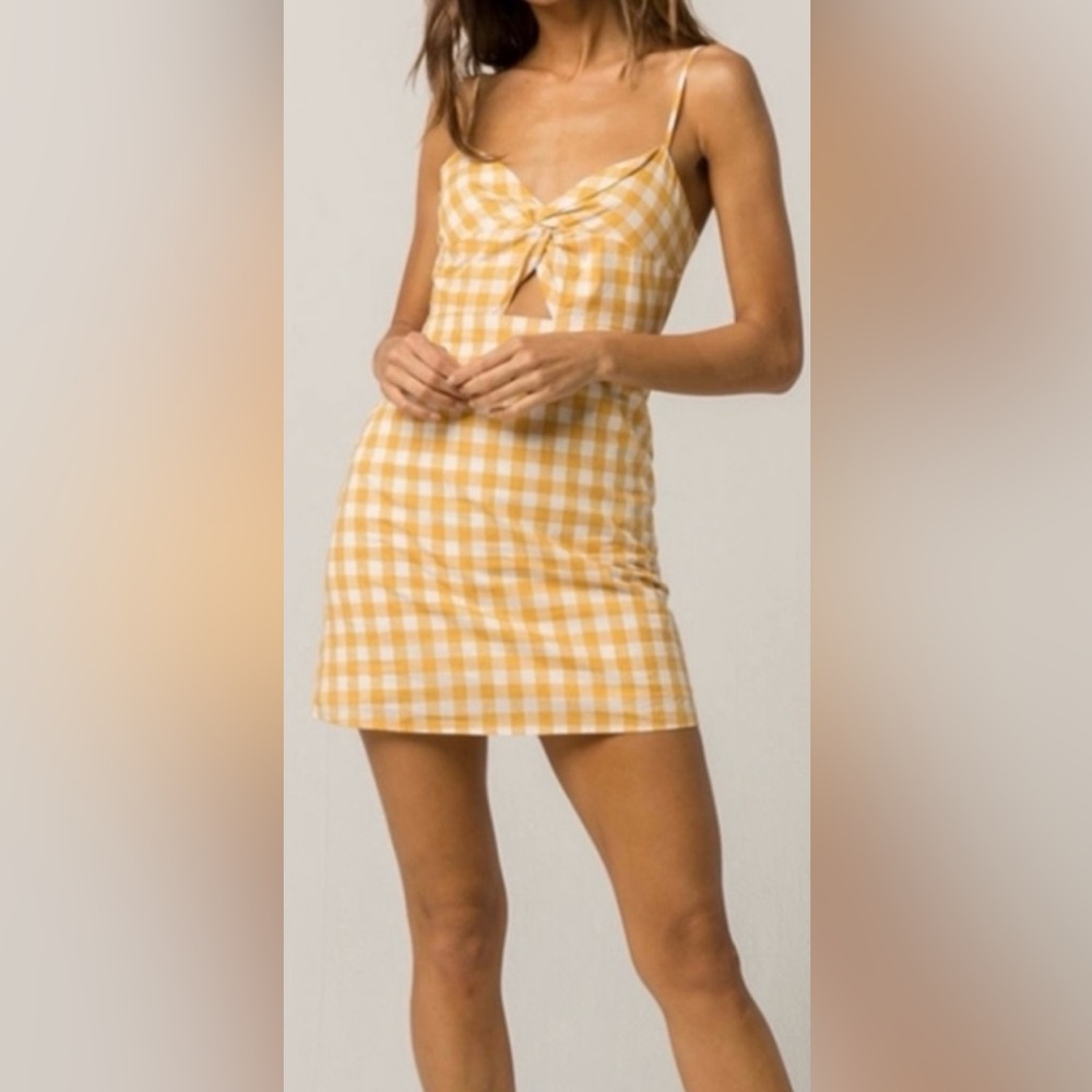 Full Tilt Yellow Gingham Mini Dress